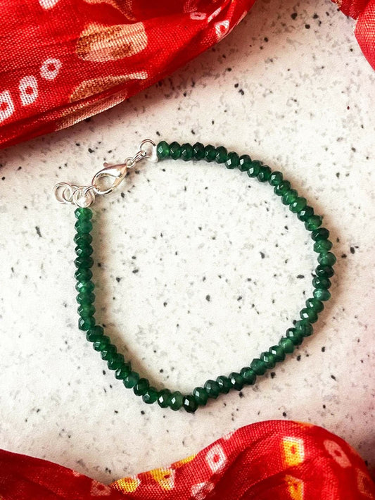 Joban Fashion Green Glass Glass Beads Trendy Bracelets | Swadesiicart
