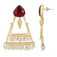 Joban Fashion Women Handcrafted Red Stone Matte Gold Earrings | Swadesiicart