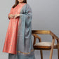 Janasya XL LOVE by Janasya Women's Plus Size Peach Poly Silk Kurta With Palazzo and Dupatta | Swadesiicart