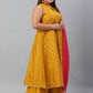 Janasya XL LOVE by Janasya Women's Plus Size Mustard Poly Silk Kurti With Palazzo and Dupatta | Swadesiicart