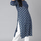 Janasya Women's Blue Cotton Block Print Casual Straight Kurta | Swadesiicart