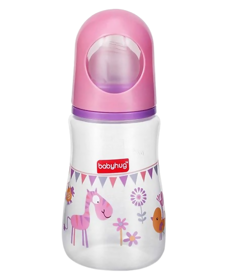 Babyhug Bubble Anti-Colic Sterilizable Feeding Bottle Pink - Swadesiicart