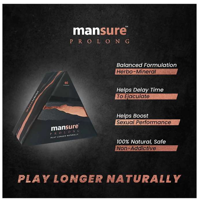 Mansure Prolong Capsules with Maca Root, Ginseng Ashwagandha & Safed Musli | Swadesiicart