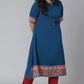 Janasya Women's Teal Poly Crepe Floral Print Casual A-line Kurta | Swadesiicart