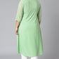 Janasya Women's Green Poly Crepe Floral Print Casual A-line Kurta | Swadesiicart