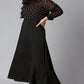 Janasya Women's Black Poly Crepe Polka Print Casual A-line Kurta | Swadesiicart