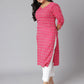 Janasya Women's Pink Cotton Woven Design Casual Straight Kurta - Swadesiicart