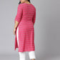 Janasya Women's Pink Cotton Woven Design Casual Straight Kurta - Swadesiicart