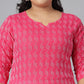 Janasya Women's Pink Cotton Woven Design Casual Straight Kurta - Swadesiicart