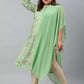 Janasya Women's Light Green Poly Crepe Foil Print Casual Straight kurta | Swadesiicart