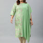 Janasya Women's Light Green Poly Crepe Foil Print Casual Straight kurta | Swadesiicart