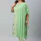 Janasya Women's Light Green Poly Crepe Foil Print Casual Straight kurta | Swadesiicart