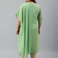 Janasya Women's Light Green Poly Crepe Foil Print Casual Straight kurta | Swadesiicart