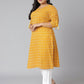 Janasya Women's Yellow Cotton Woven Design Casual Straight Kurta | Swadesiicart