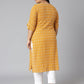 Janasya Women's Yellow Cotton Woven Design Casual Straight Kurta | Swadesiicart