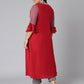Janasya Women's Maroon Poly Crepe Ethnic Motifs Casual A-line Kurta | Swadesiicart