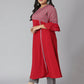 Janasya Women's Maroon Poly Crepe Ethnic Motifs Casual A-line Kurta | Swadesiicart