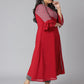 Janasya Women's Maroon Poly Crepe Ethnic Motifs Casual A-line Kurta | Swadesiicart