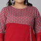 Janasya Women's Maroon Poly Crepe Ethnic Motifs Casual A-line Kurta | Swadesiicart