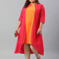 Janasya Women's Orange Poly Crepe Floral Print Festive & Party A-Line With Attached Jacket kurta | Swadesiicart
