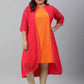 Janasya Women's Orange Poly Crepe Floral Print Festive & Party A-Line With Attached Jacket kurta | Swadesiicart