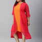 Janasya Women's Orange Poly Crepe Floral Print Festive & Party A-Line With Attached Jacket kurta | Swadesiicart