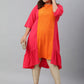 Janasya Women's Orange Poly Crepe Floral Print Casual A-line kurta | Swadesiicart