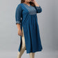 Janasya Women's Teal Poly Crepe Solid Casual Straight kurta | Swadesiicart