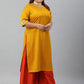 Janasya Women's Mustard Poly Silk Embroidered Festive & Party Straight kurta | Swadesiicart