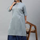 Janasya Women's Grey Poly Silk Solid Festive & Party Straight kurta | Swadesiicart