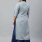 Janasya Women's Grey Poly Silk Solid Festive & Party Straight kurta | Swadesiicart