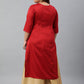 Janasya Women's Red Poly Silk Embroidered Festive & Party Straight kurta | Swadesiicart