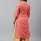 Janasya Women's Coral Poly Silk Embroidered Festive & Party Straight kurta | Swadesiicart