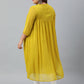 Janasya Women's Mustard Poly Chiffon Self Design Casual Flared kurta | Swadesiicart