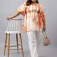 Janasya Women's Off White Cotton Tie Dye Casual Kaftan Tunic | Swadesiicart