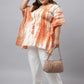 Janasya Women's Off White Cotton Tie Dye Casual Kaftan Tunic | Swadesiicart