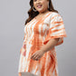 Janasya Women's Off White Cotton Tie Dye Casual Kaftan Tunic | Swadesiicart