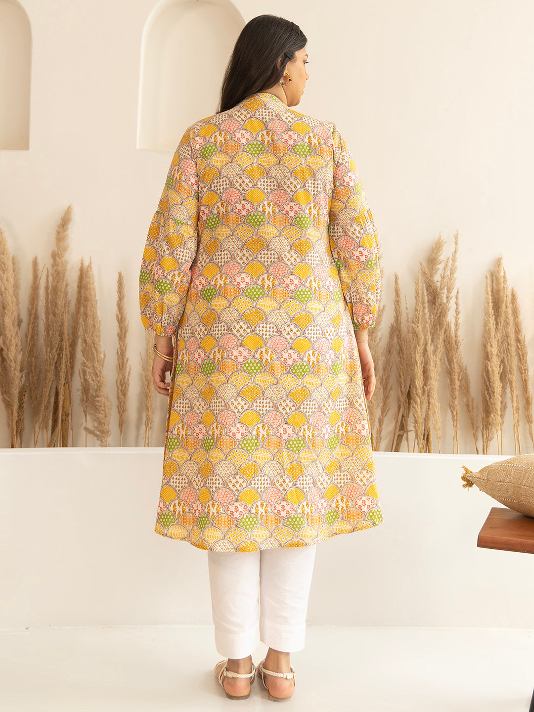 Janasya Multicolor Cotton Ethnic Motifs kurta | Swadesiicart