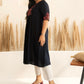 Janasya Black Rayon Yoke Embroidered kurta | Swadesiicart