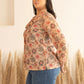 Janasya Peach Georgette Floral Printed Casual Top | Swadesiicart