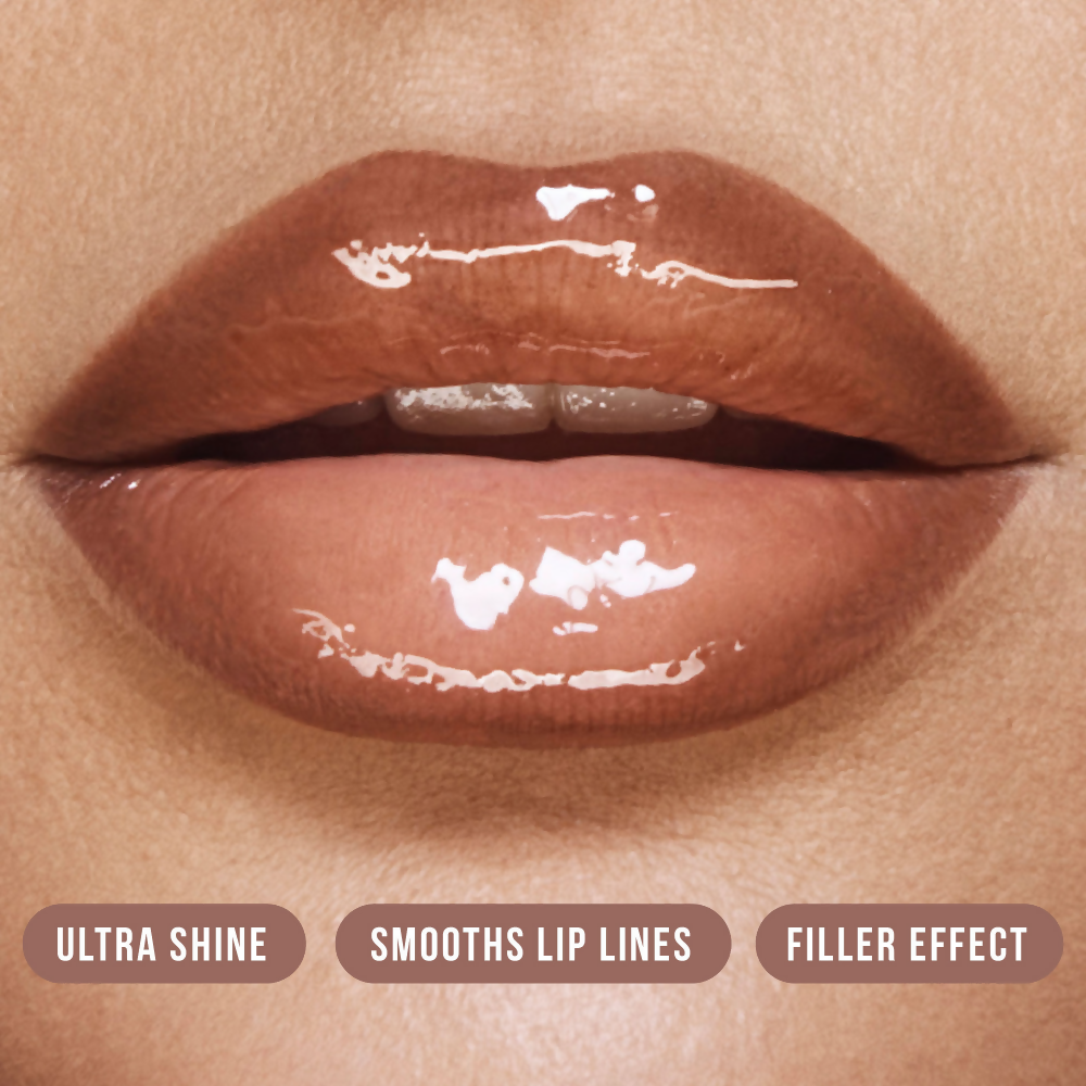 Huda Beauty Faux Filler Extra Shine Lip Gloss - Bombshell | Swadesiicart