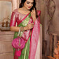Anaita Light Green Tissue Silk With Zari Weaving Saree With Blouse