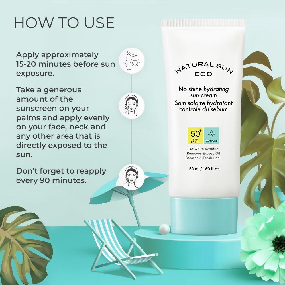 The Face Shop Naturalsun Eco No Shine Hydrating Sun Cream - Korean Skincare | Swadesiicart
