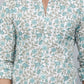 Miravan Men's Spread Collar White & Green Floral Print Slim Fit Shirt | Swadesiicart