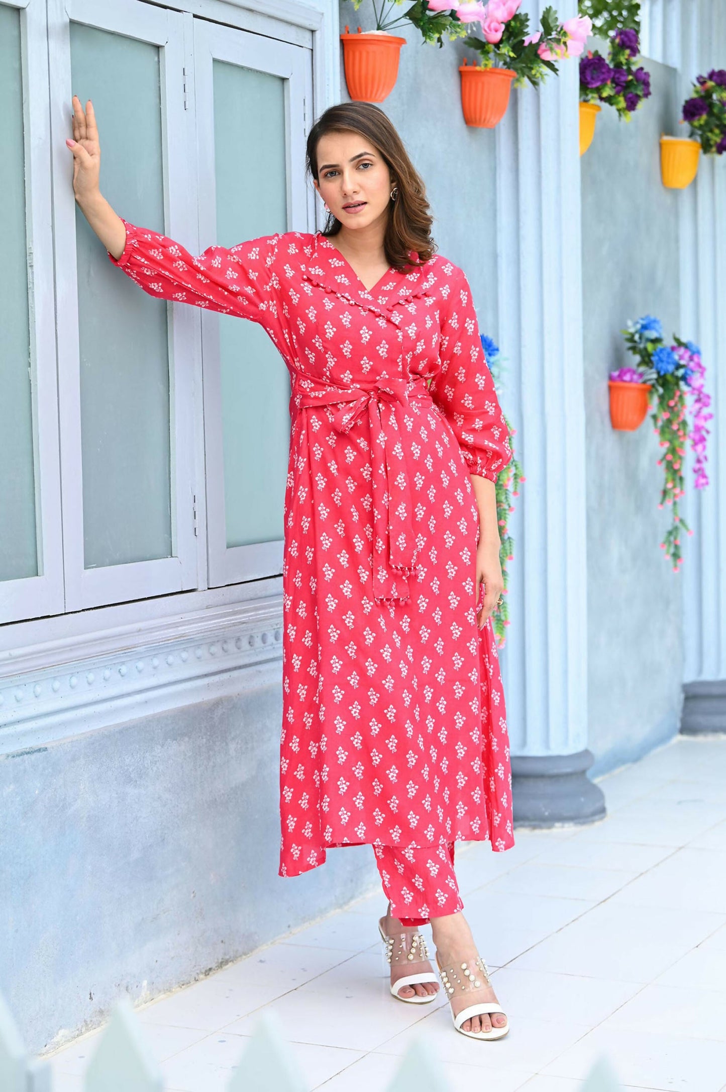 Jyoti Fashion Women's Pink Pure Muslin Heavy Digital Printed Kurta Pant Set | Swadesiicart