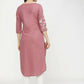 Cheera Embellished Daily Wear Cotton Blend Kurta - Peach - Swadesiicart
