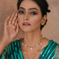Layered Pearl and Silver Neckpiece (silver) - Ruby Raang | Swadesiicart