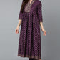 Indian Clothing Women's Purple Silk Blend Anarkali Kurta Pant With Dupatta - Rasiya - Swadesiicart