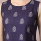 Myshka Women's Blue Printed Round Neck Party Top With Shorts Co-ord set - Swadesiicart