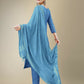 Jyoti Fashion Women's Sky Blue Cotton Blend Embroidery & Fancy Lace work Kurta with Trouser & Dupatta | Swadesiicart
